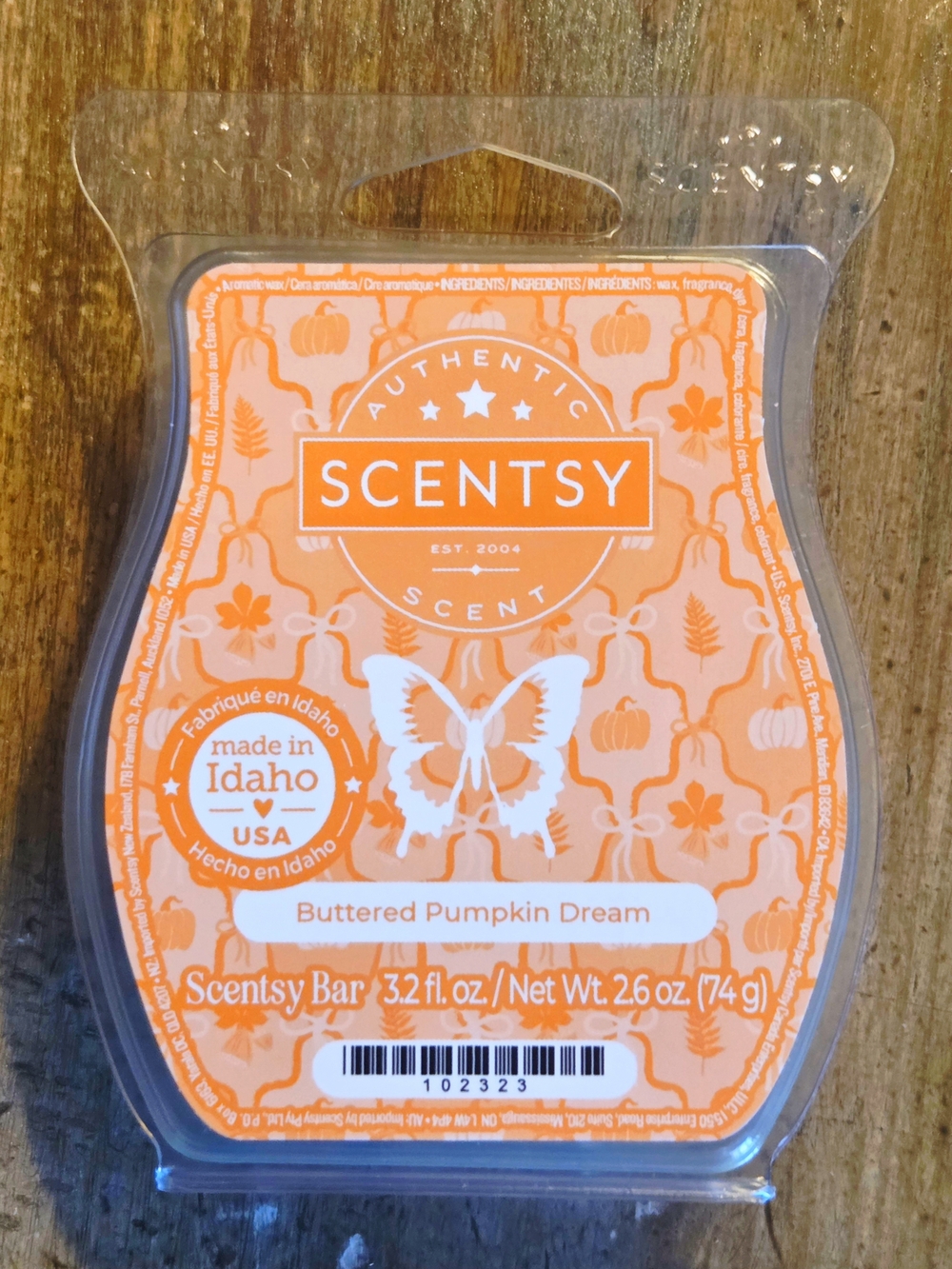 Scentsy Buttered Pumpkin Dream Wax Bar - Orange